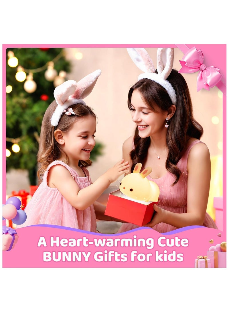 FEND فاندي ضوء الليل لطيف على شكل أرنب للأطفال، مصباح ليلي للأطفال في غرفة النوم، مصباح محمول من السيليكون مع بطارية LED - Image 4